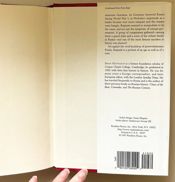 Rasputin: The Saint Who Sinned" by British historian and journalist Brian Moynahan. Originally published in 1997, the book explores the life of Grigory Rasputin, the Siberian peasant and self-proclaimed mystic who became a deeply influential figure in the court of the last Russian Tsar, Nicholas II.