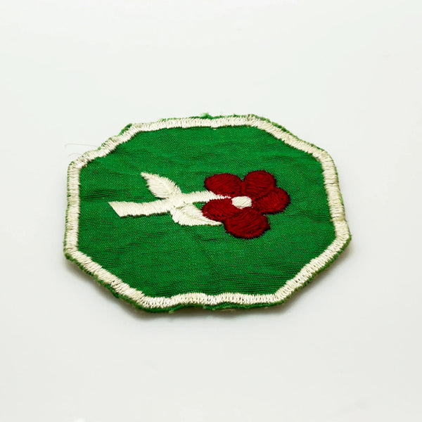 Girl Scout Red Flower Embroidered Patch (1950s)