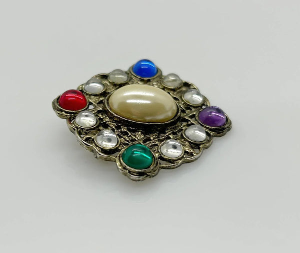 Regal Multi Color Cabochon Brooch - Lamoree’s Vintage
