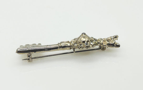 Regal Vintage Rhinestone Crowned Key Brooch - Lamoree’s Vintage