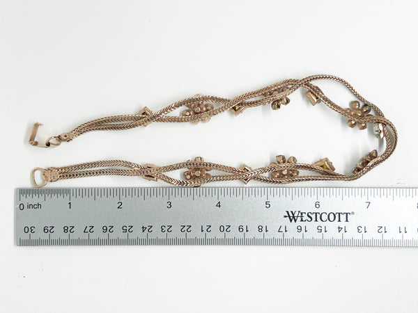 Exquisite Vintage Rhinestone Braided Necklace