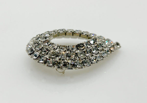 Vintage Rhinestone Teardrop Brooch