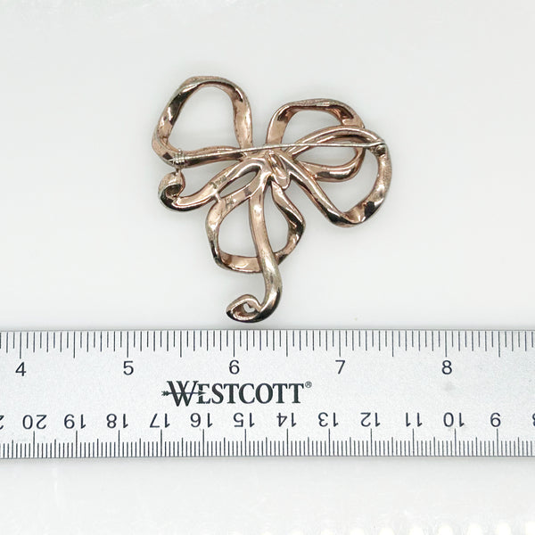 Vintage Trifari Rhinestone Ribbon Bow Brooch