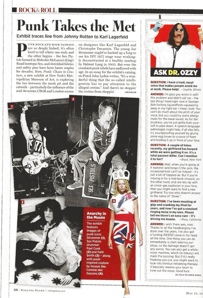 Rolling Stone Magazine, Issue 1183, dated May 23, 2013  Punk Movement