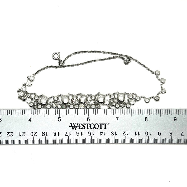 Glittering Art Deco Antique Open Back Crystal Necklace