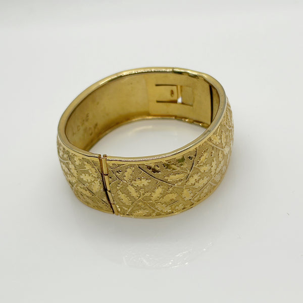 Beautiful Gold Bangle Bracelet Engraved 1963