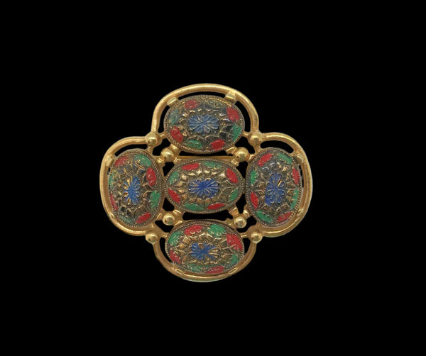 Sarah Coventry Light of the East Multicolored Vintage Brooch (1970)