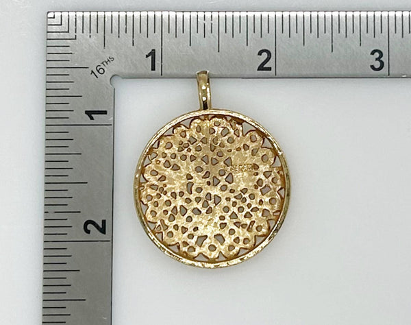 Sarah Coventry Vintage Gold Tone "Timeless Beauty" Pendant (1977) - Lamoree’s Vintage