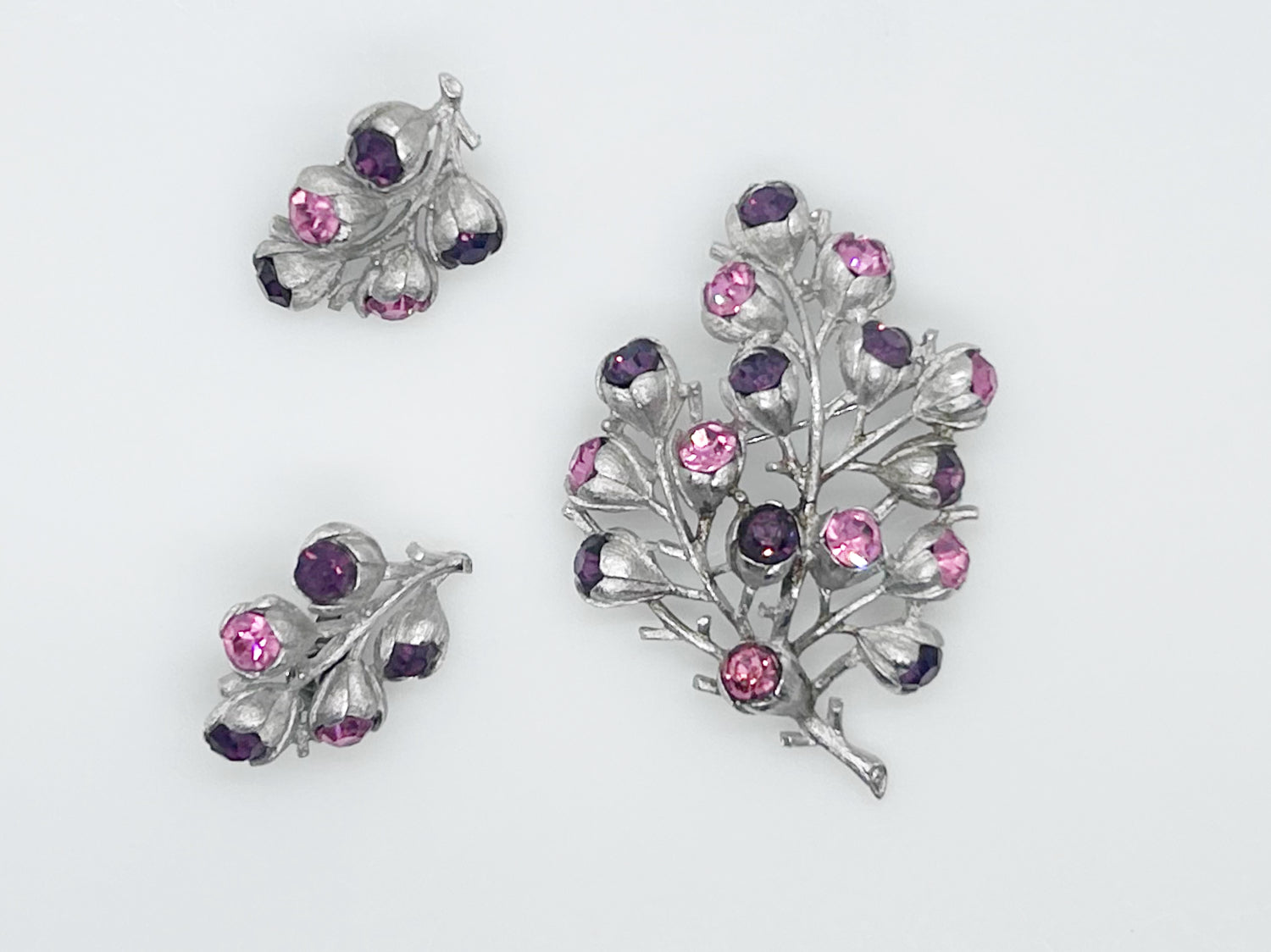 Sarah Coventry Vintage "Wisteria" 1962 Brooch and Earring Set