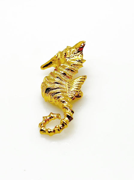 Golden Seahorse Brooch