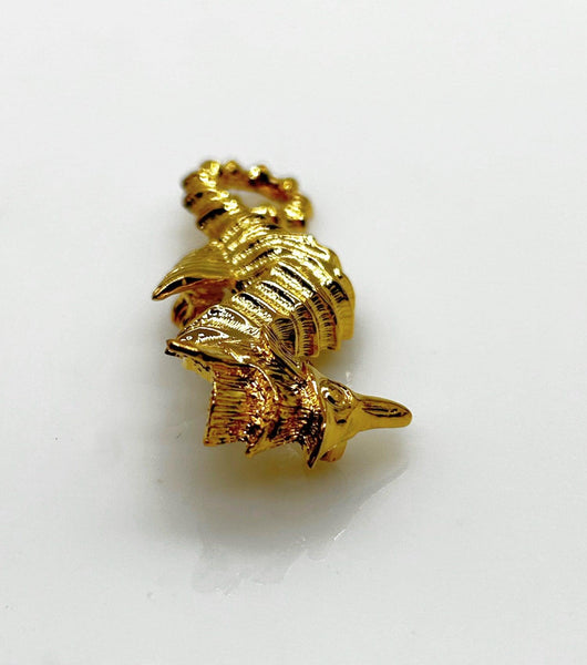 Golden Seahorse Brooch