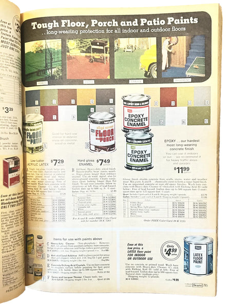 Buckle up for a wild ride through 1974 with this gloriously thick Sears catalog—all 1427 pages of it! This spring-to-summer edition is basically a time machine disguised as a shopping guide, packed with the most wonderfully outrageous fashions, furniture, and gadgets that defined the decade