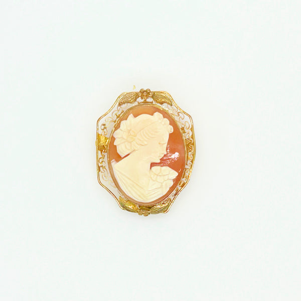 Vintage Shell Cameo Brooch