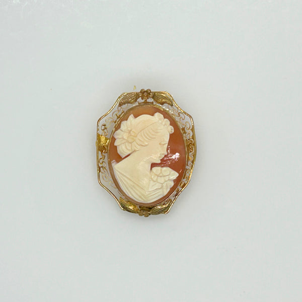 Vintage Shell Cameo Brooch