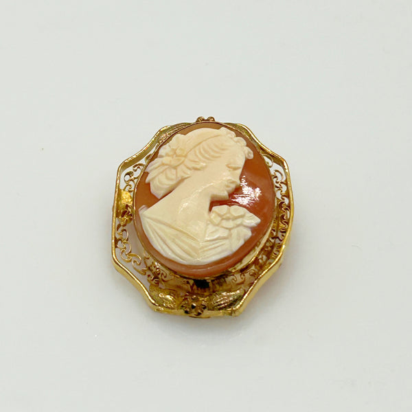 Vintage Shell Cameo Brooch