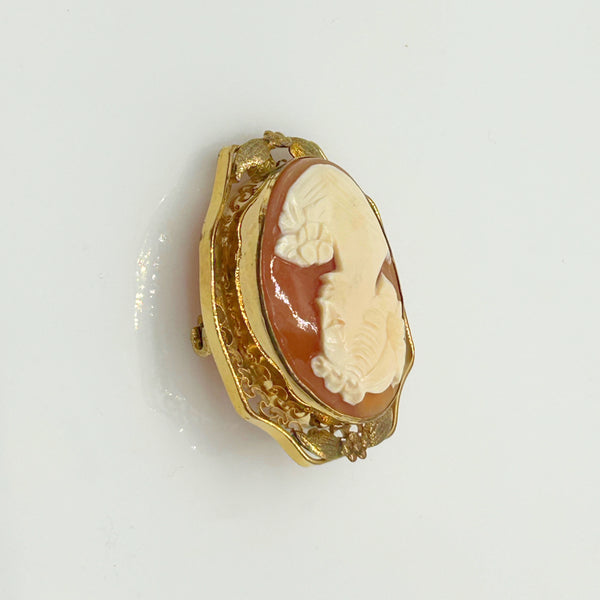 Vintage Shell Cameo Brooch