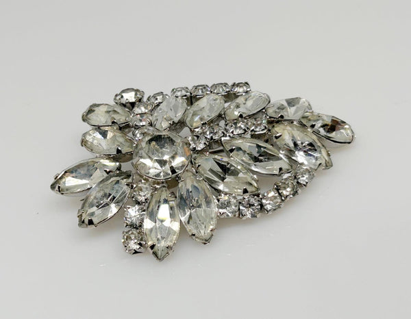 Vintage Large Rhinestone Shield Brooch