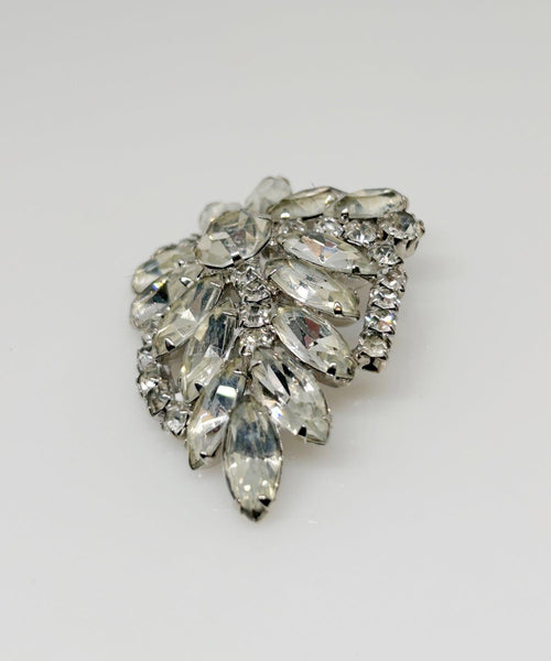 Vintage Large Rhinestone Shield Brooch