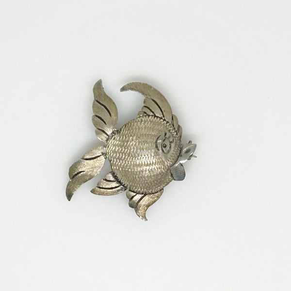 Vintage Detailed Mexican Silver Fish Brooch