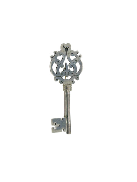 Taxco Mexico Sterling Silver Vintage Key Brooch