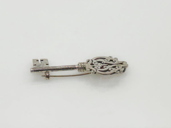 Taxco Mexico Sterling Silver Vintage Key Brooch