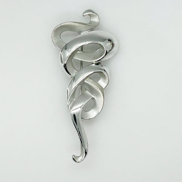 Vintage AJC Swirly Silver Brooch