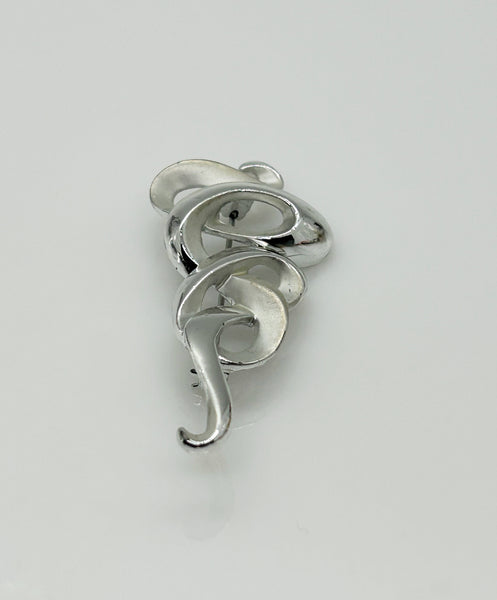 Vintage AJC Swirly Silver Brooch