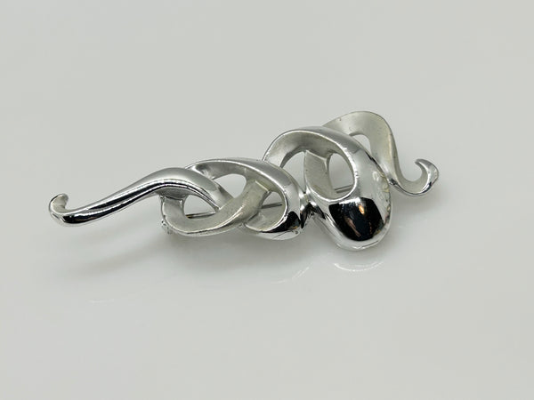 Vintage AJC Swirly Silver Brooch