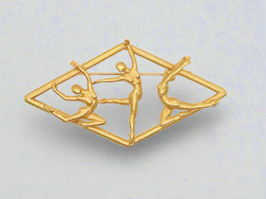 Sleek Art Deco Style Brooch with Dancers by JJ - Lamoree’s Vintage