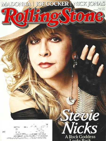Rolling Stone magazine cover featuring Stevie Nicks with text about Madonna, Joe Cocker, and Nick Jonas.