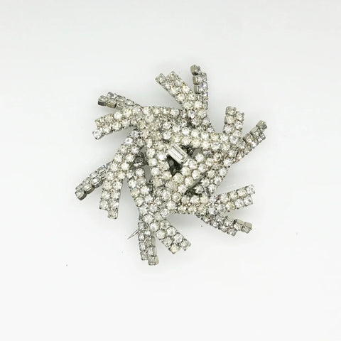 Vintage Extraordinary Rhinestone Layered Star Brooch