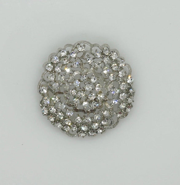 Lovely Sparkling Abstract Vintage Rhinestone Flower Pin