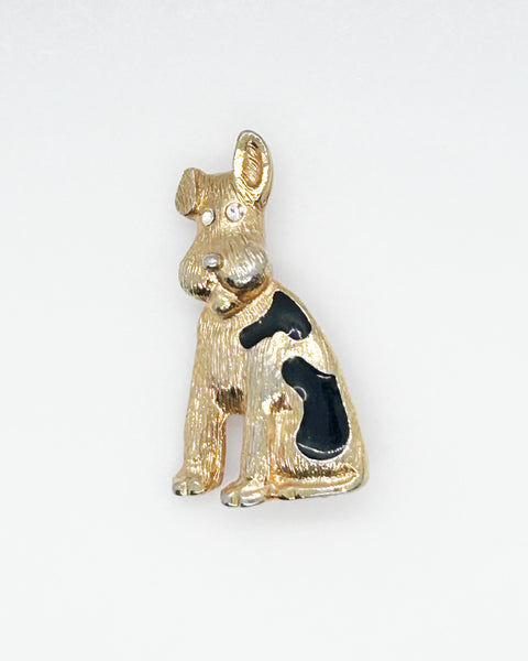 Vintage BJI Spotted Dog Brooch with Floppy Ear