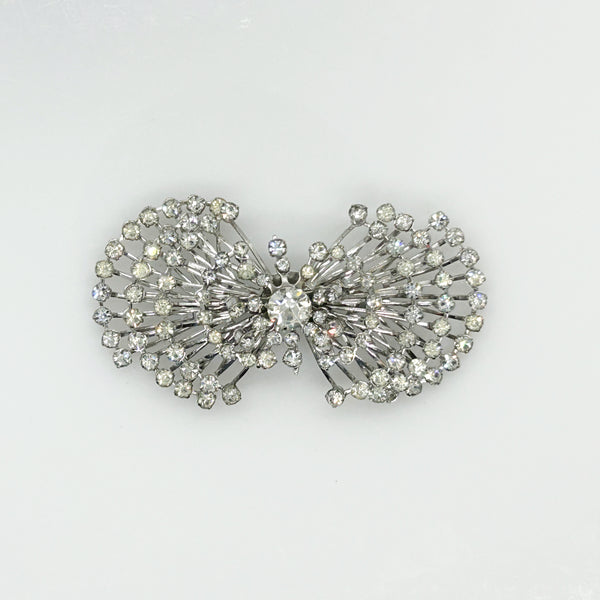 Sparkling Vintage Atomic Silvertone Rhinestone Pin