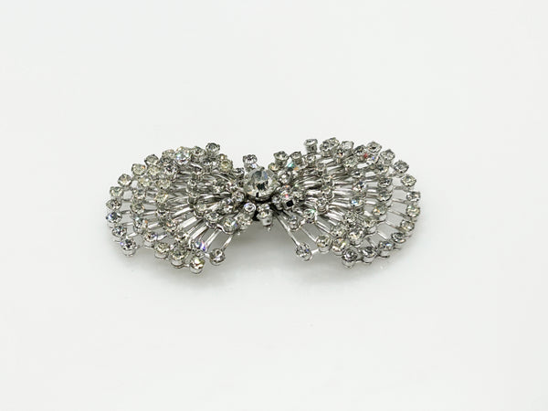 Sparkling Vintage Atomic Silvertone Rhinestone Pin