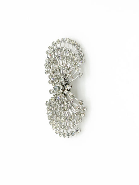 Sparkling Vintage Atomic Silvertone Rhinestone Pin