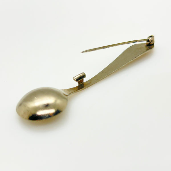 Vintage Miniature Salt Spoon Novelty Brooch Pin
