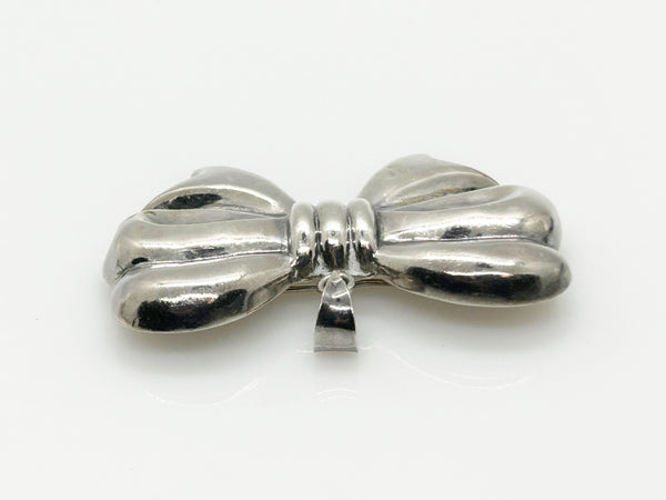 Vintage Sterling Silver Bow Pendant/ Brooch