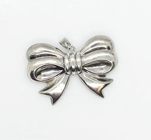 Vintage Sterling Silver Bow Pendant/ Brooch