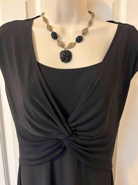 Striking Art Deco Faux Onyx & Gilt Necklace - Lamoree’s Vintage