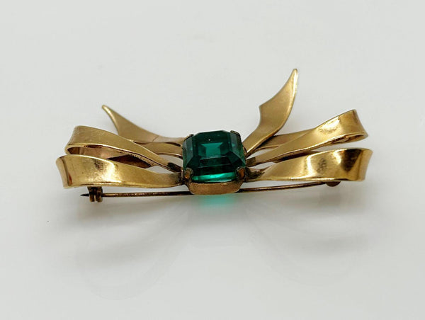 Stunning Vintage Green Bow Brooch - Lamoree’s Vintage