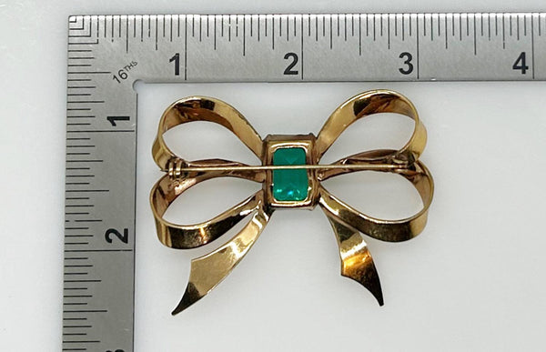 Stunning Vintage Green Bow Brooch - Lamoree’s Vintage