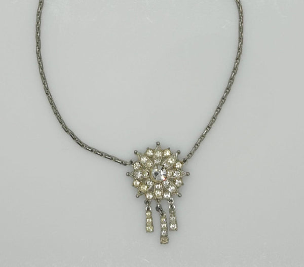 Old World Charm Vintage Rhinestone Necklace Necklace with Drops