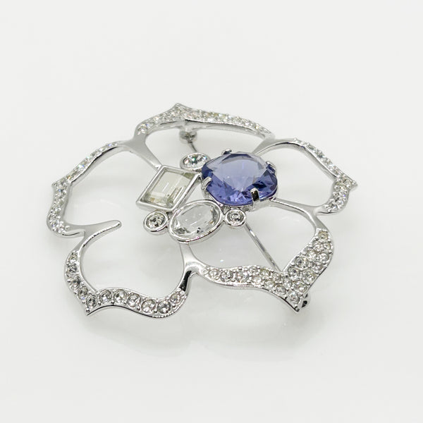 Swarovski Flower Brooch with Lavender Center