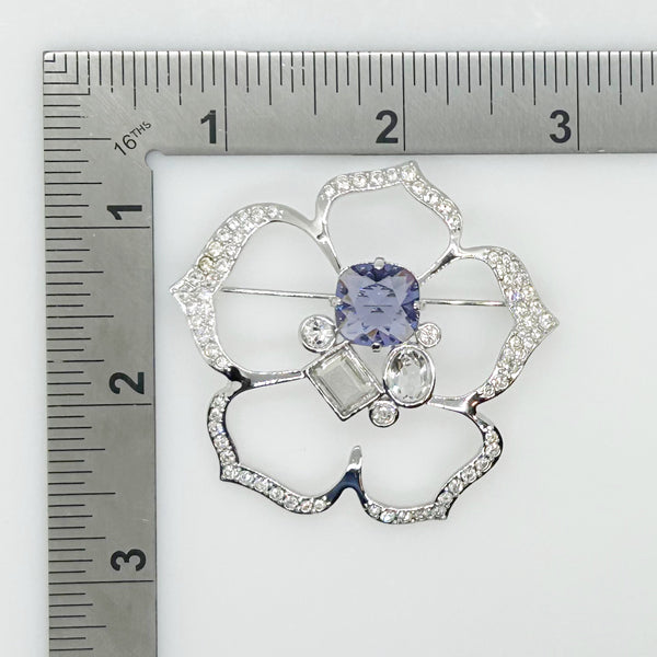 Swarovski Flower Brooch with Lavender Center