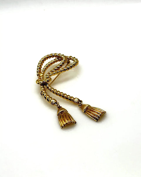 Avon Golden Decorative Tassel Pin 1980s