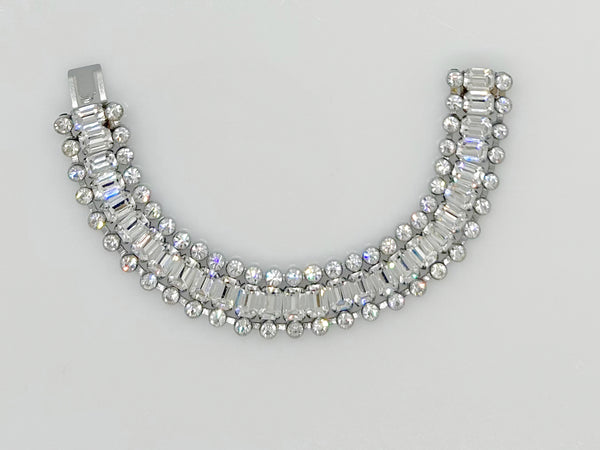 Stunning Vintage Three Row Rhinestone Bracelet