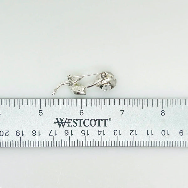 Petite Vintage Avon Blue Green Long Stemmed Flower Pin