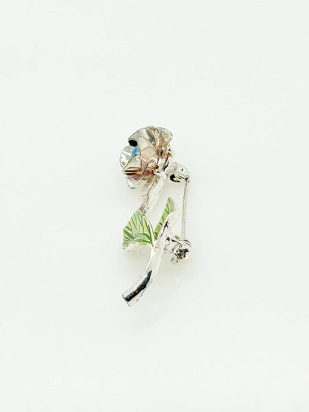 Petite Vintage Avon Blue Green Long Stemmed Flower Pin