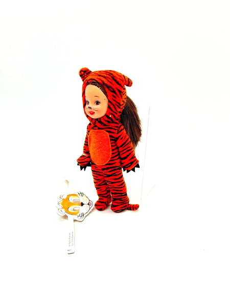 2002 Mattel Kelly Club Barnum's Animal Crackers Jenny Tiger Doll. 2002 Mattel Jenny "Li'l Friend of Kelly" doll dressed in a tiger costume, part of the Barnum's Animals Crackers collection